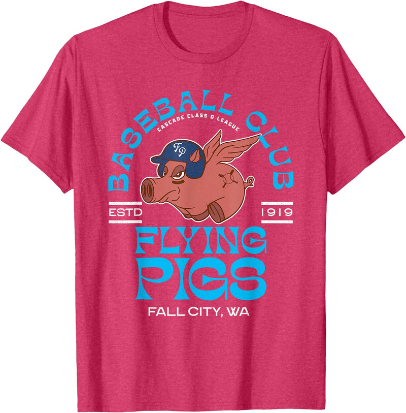 Retro Minor League Baseball Team Apparel Fall City Flying Pigs Retro Minor League Baseball Team T-Shirt - Red Heather