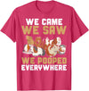 Guinea Pig Lover Clothing Funny Guinea Pig We Came We Saw We Pooped Everywhere T-Shirt - Red Heather