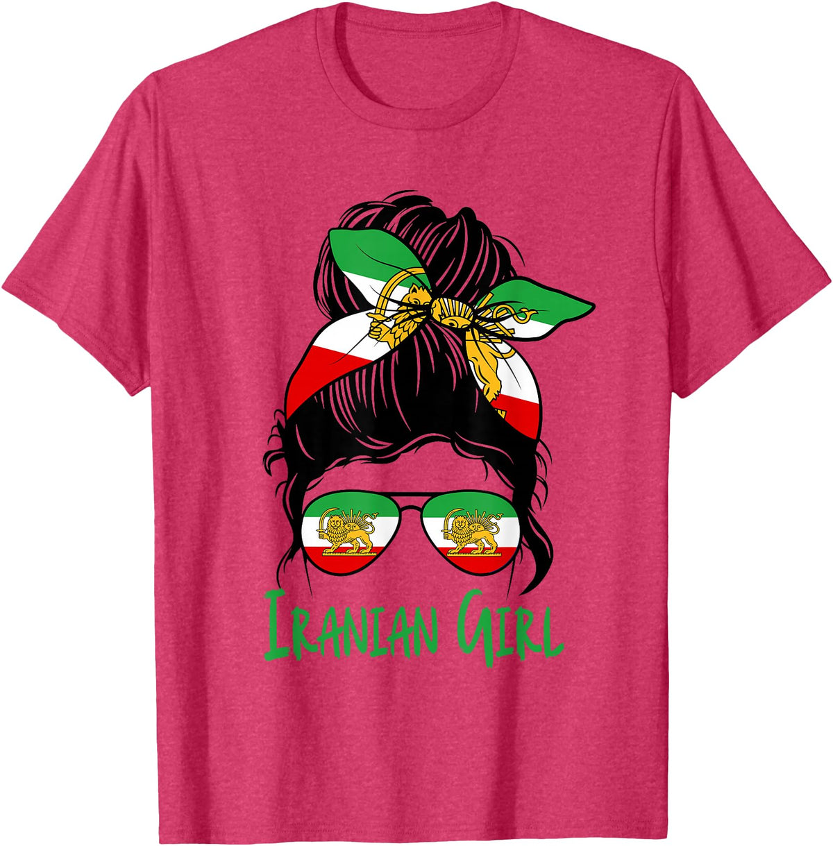 Iran For Women Iranian For Girl Flag Lion Persian T-Shirt - Red Heather