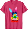 Colorful Rabbit Head Safari Animal Art Wildlife T-Shirt in Red Heather