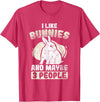Like Rabbits and 3 People Cute Rabbit Lovers Bunny T-Shirt in Red Heather