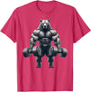 Bear Powerlifting Weightlifting Gym Apparel Bear Powerlifting Weightlifting Gym Workout T-Shirt - Red Heather