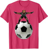 Behrbones Clothing Bear Goalie On Soccer Ball - by Behrbones T-Shirt - Red Heather