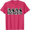 Cow Print Designs for the whole Family Dada Cow Pattern Cow Print T-Shirt - Red Heather