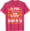 Funny BBQ Shirts A Pig A Chicken And A Cow - Grilling BBQ Lover Barbecue T-Shirt - Red Heather