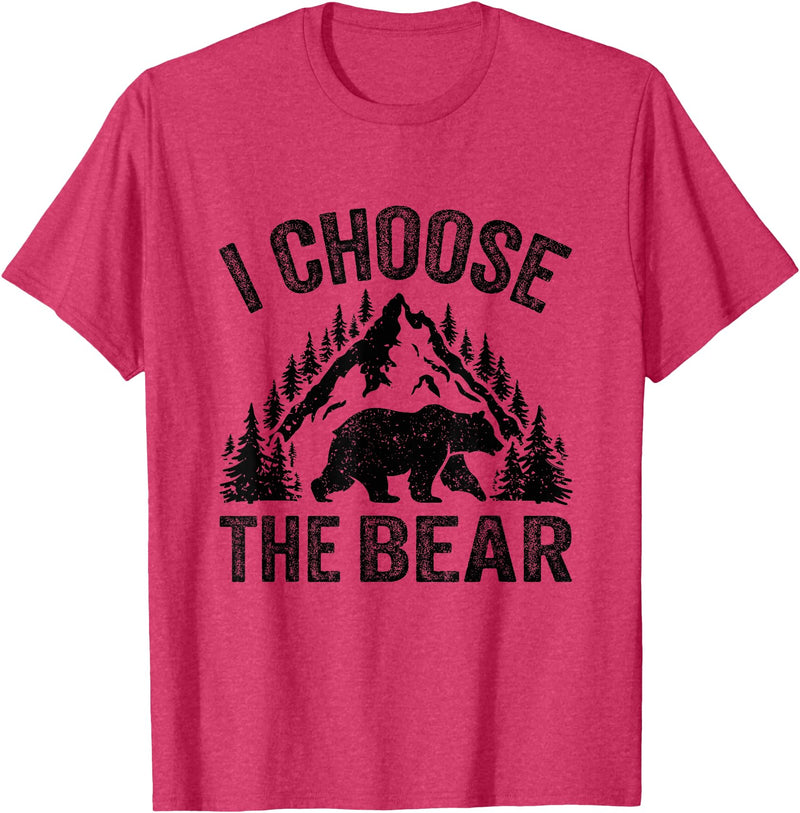 I choose the bear lover bear I CHOOSE THE BEAR unique animal lover T-Shirt - Red Heather