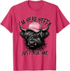 Cool Funny Gag Gifts Design Tee for Men Women I'm Head Heffa Just Ask Me Bossy Highland Cow Baseball Cap T-Shirt - Red