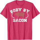 Trendy Apparel Body By Bacon Pig Vintage Collegiate T-Shirt - Red Heather