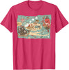Mel & Bear Treasure Map Ship Sharks Pirates & Skulls Shirt Boys Kids T-Shirt - Red Heather