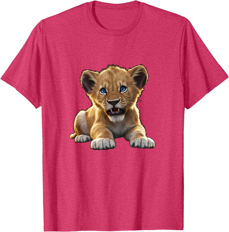 Lion Cubs Cute Lion Shirt Lions Lovers Gifts Lion Cub Angry Lion Lovers Lion Shirt Boys Girls Male Lions T-Shirt - Red Heather