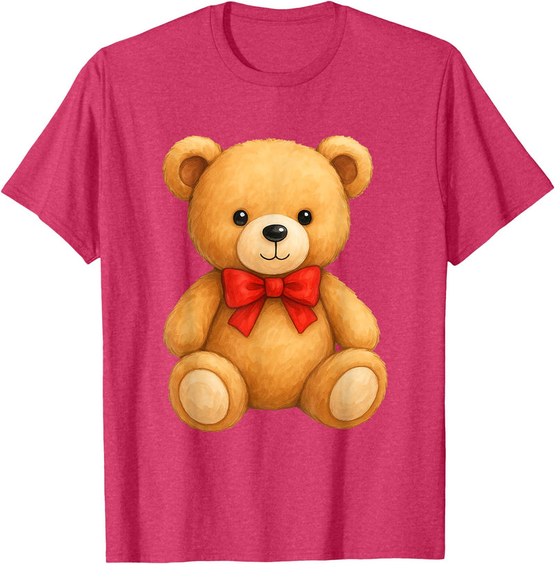 Teddy Bear Accessories Gifts Women Men Kids Teddy Bear Cute Teddy Bear Lover Illustration Graphic Design T-Shirt - Red Heather