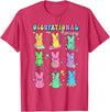 Men Women Rabbit T-Shirt (Black) in Red Heather