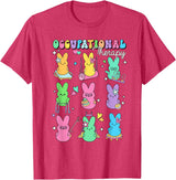 Men Women Rabbit T-Shirt (Black) in Red Heather