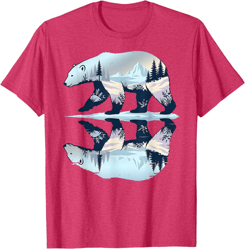 Polar Wildlife Wilderness Lover Polar Bear Arctic Wildlife Nature Animal T-Shirt - Red Heather