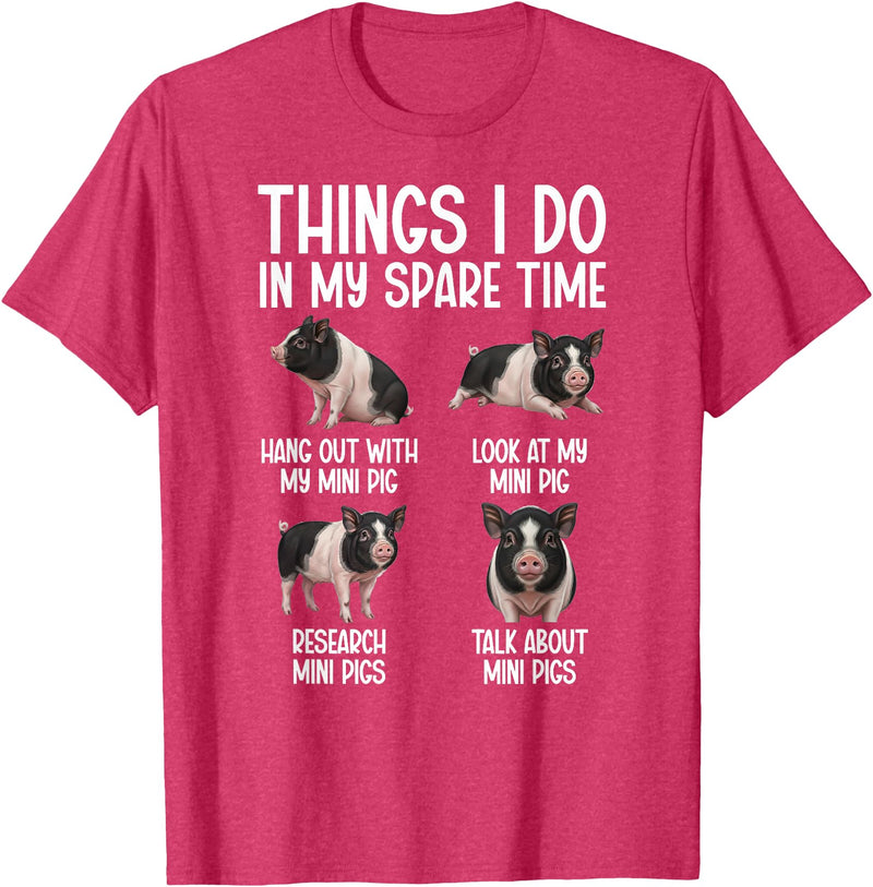 Funny Mini Pigs For Mini Pig Lover Things I Do Mini Pig Lover Mini Pigs T-Shirt - Red Heather