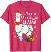Funny Fa La La Llama Christmas Shirt FA La La Llama Christmas Funny Lllama Lover Xmas Pajamas T-Shirt - Red Heather