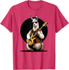 Music Lovers Alpaca Llama playing Guitar Llama playing Electric Guitar, Llama Guitarist T-Shirt - Red Heather