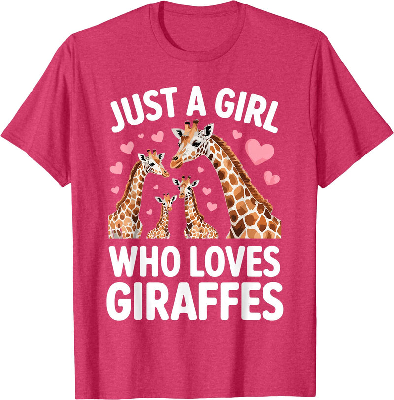 Giraffe Gift For Giraffe Lover Accessories & Stuff Funny Giraffe Design for Women Girls Safari Giraffe Lovers T-Shirt - Red Heather