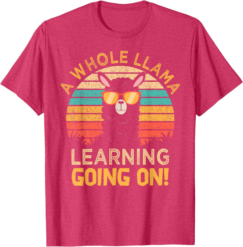 Students & Teachers Designs. A Whole Llama Learning Going on! Students and Teachers T-Shirt - Red Heather