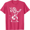 Funny Guitar Lion Lovers Costume for Guitarist Rock n Roll Lion Playing Guitar Funny Men Women Lion T-Shirt - Red Heather
