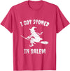 Salem Witches And Brooms Club I Got Stoned In Salem Halloween Witches Broomstick T-Shirt - Red Heather