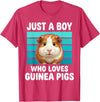Cute Guinea Pig Stuff Accessories & Gifts Just a Boy Who Loves Guinea Pig Funny Guinea Pig Kids Boys T-Shirt - Red Heather