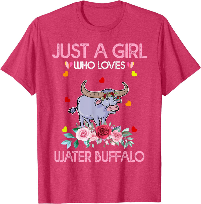 Just A Girl Who Loves Water Water Buffalo Gifts Buffalo Tee Women Just A Girl Who Loves Water Water Buffalo T-Shirt - Red