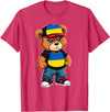 Ukrainian Teddy Bear Breakdance Rapper Ukrainian Flag Teddy Bear Ukraine Hip Hop T-Shirt - Red Heather