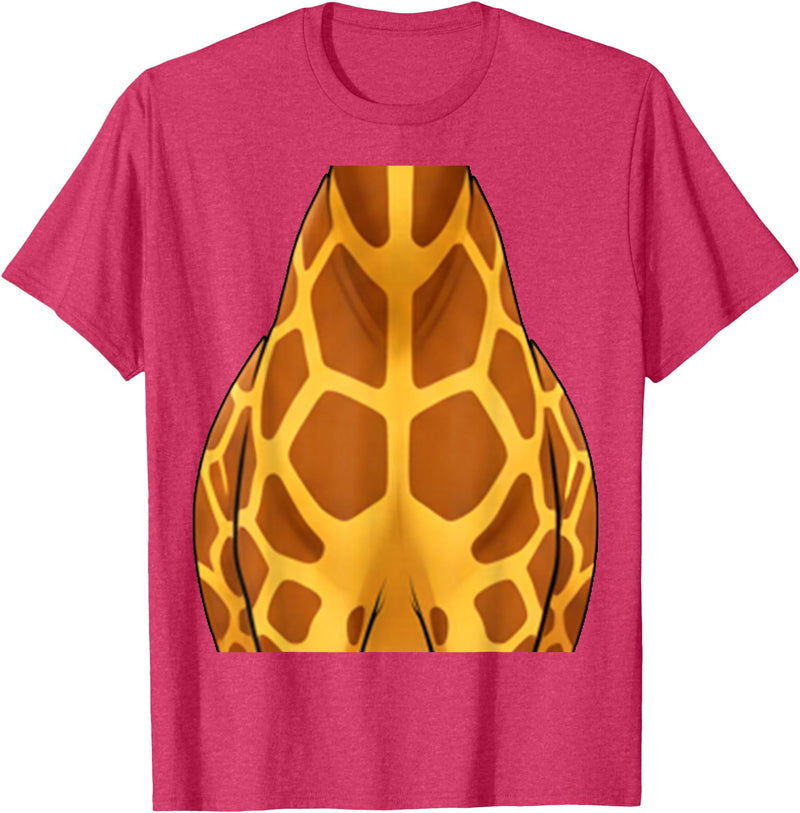 Cute Headless Giraffe Halloween Costume By TEERA Funny Giraffe Body Halloween Outfit T-Shirt - Red Heather