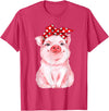 Nettes Schwein mit Kopftuch Komisch vio Cute Pig with Headscarf Funny T-Shirt - Red Heather