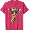 Ägiraffe. Giraffe Sunglasses T-Shirt - Red Heather