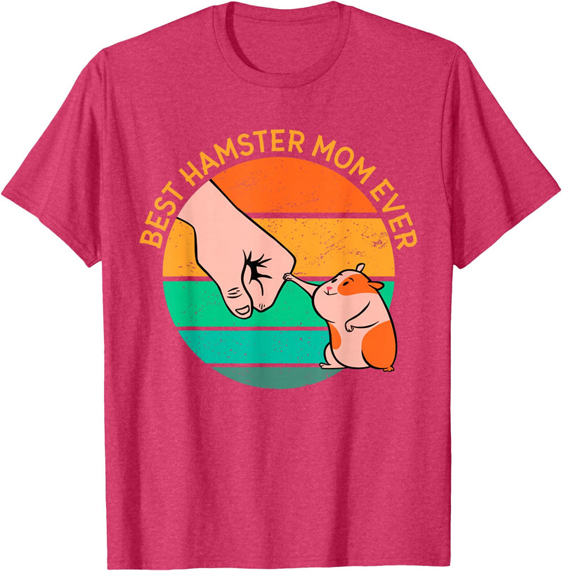 Mother's Day Women's Day Best Hamster Mom Ever T-Shirt - Red Heather