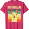 Funny Llama Gift Llama Lover Accessories & Stuff Cool Llama for Men Women No Prob Llama Alpaca Farming Animal T-Shirt - Red Heather