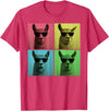 Retro Cute Llama Portrait with Sunglasses Llama Funny Pop Art Llama Lover Photo Booth T-Shirt - Red Heather