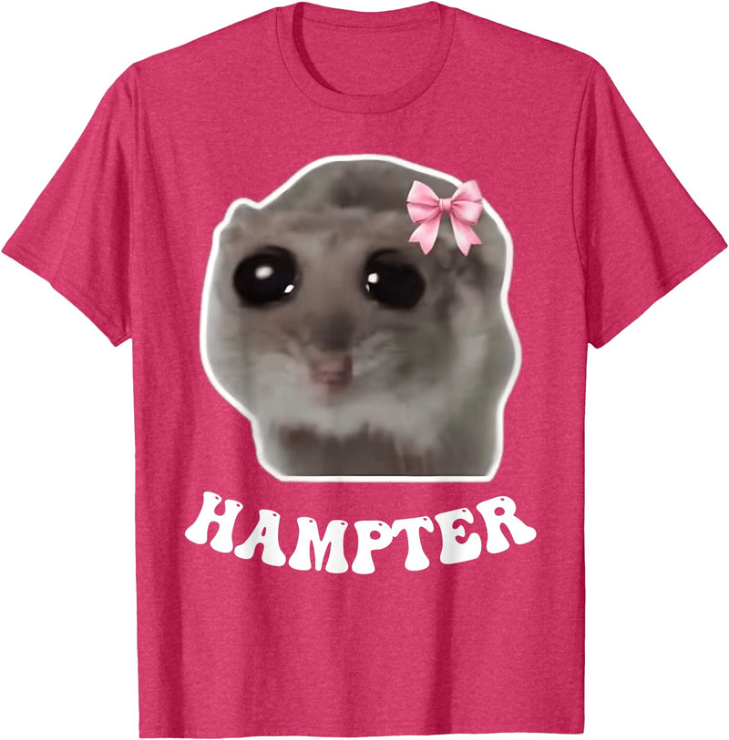Hampter Sad Hamster Meme Hamster Lover Oddly Specific Memes T-Shirt - Red Heather