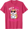 Girls Hamster T-Shirt - Red Heather