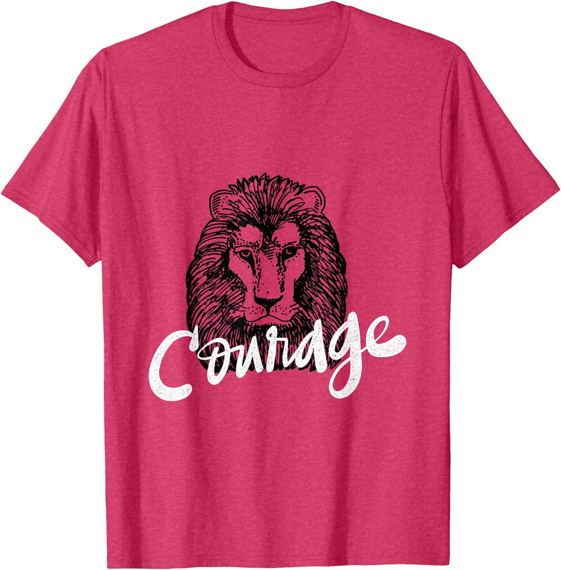 Totality Lion Head Courage T-Shirt T-Shirt - Red Heather