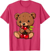 Cute Cherry Animals Cherry Bear Cute Bear Nature Cherry Fruit Artwork Wildlife T-Shirt - Red Heather