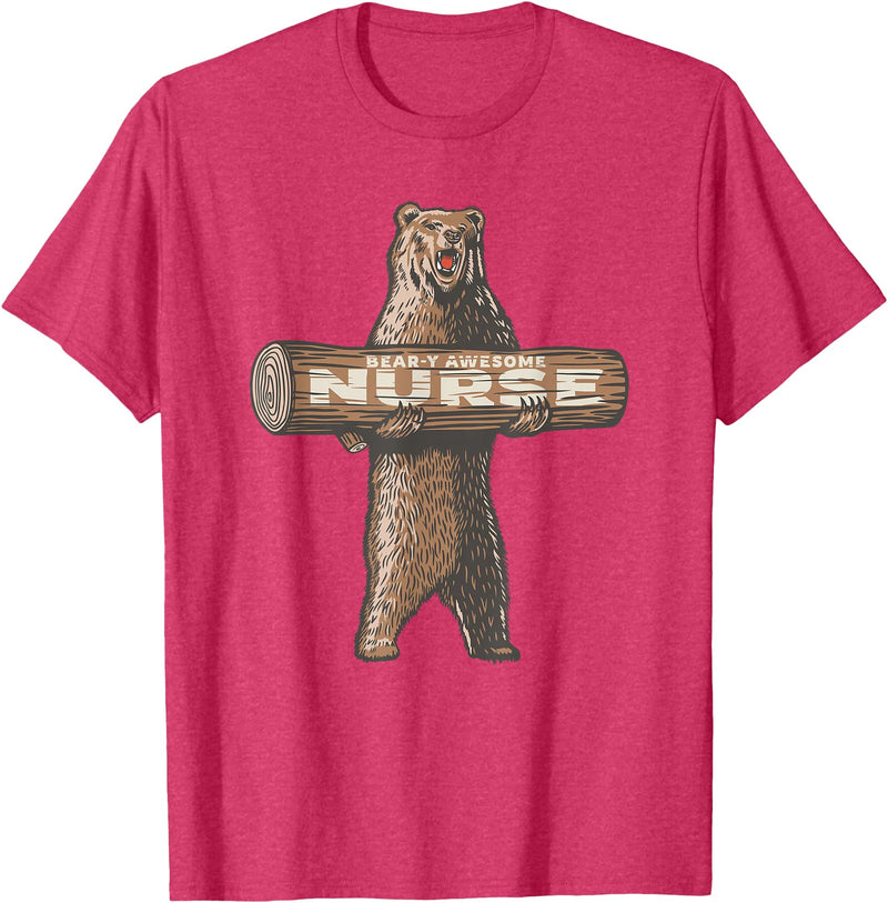 Cartba Nursing Co. Awesome Nurse Funny Saying | Fun Nursing Appreciation T-Shirt - Red Heather