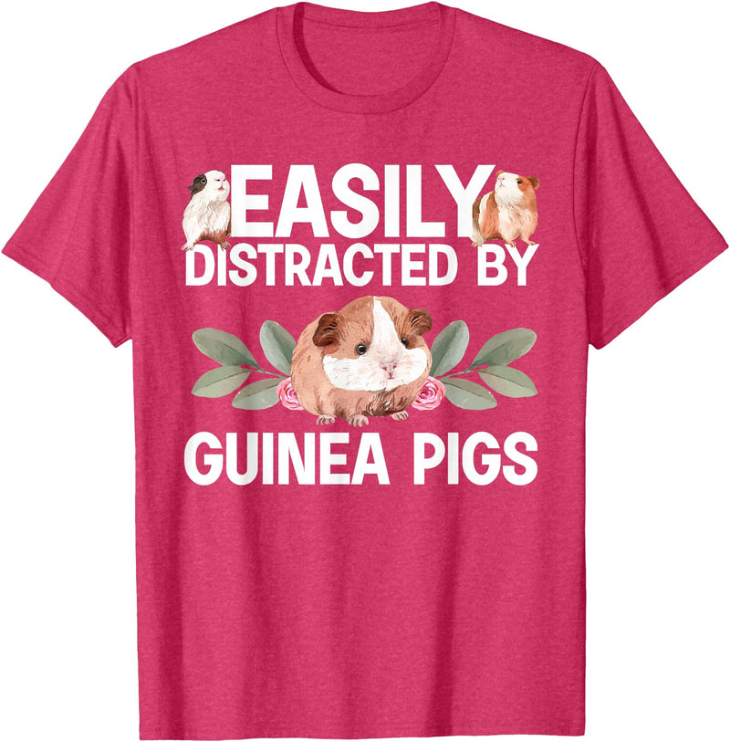 Guinea Pig Gift Guinea Pig Accessories & Stuff Cute Guinea Pig Art For Men Women Kids Guinea Pig Cavy Lover T-Shirt - Red Heather