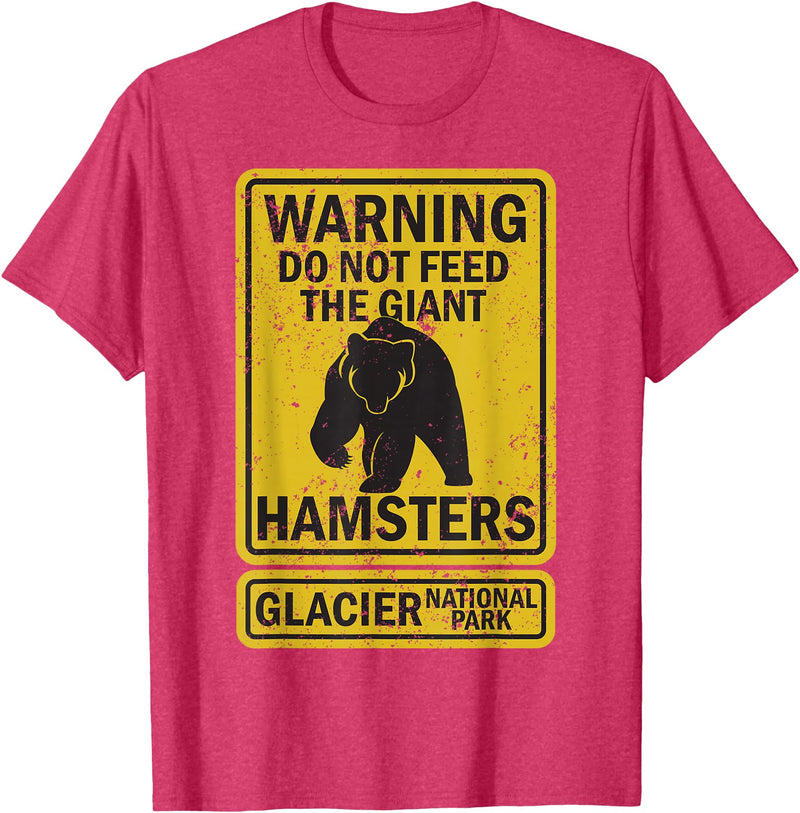 Montana Wildlife Nature Apparel Funny Glacier National Park Grizzly Brown Bear Souvenir Gift T-Shirt - Red Heather