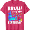 Llama Lover Gift Co. Bruh Its My Birthday Llama Pinata Family Party Boys Girls T-Shirt - Red Heather