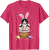 Cat Bunny Ears Eggs Meowy Easter Rabbit Lover Men Women Kids T-Shirt in Red Heather