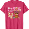 Holy Cow I'm 4 Highland Cow 4th Birthday Holy Cow I'm 4 Highland Cow Farming 4th Birthday 4 Years Old T-Shirt - Red Heather