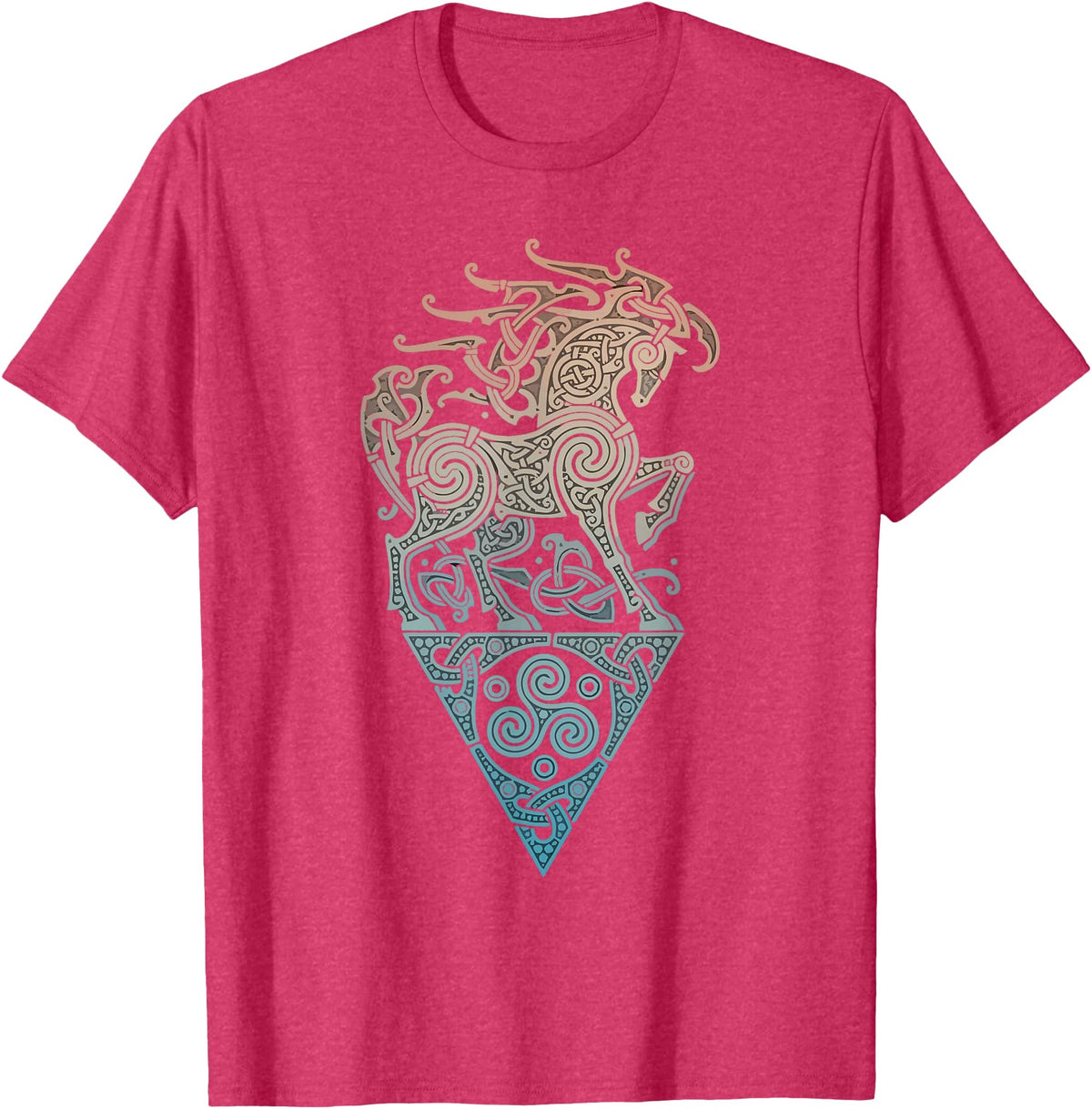 Norse Viking Mythology Great Love Horses VIKING CELTIC odins horse T-Shirt - Red Heather