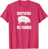 Pig Gifts for Men Women Boys Girls Toddlers by RJ - Unisex Adults Black Cotton 65% Polyester 35% Modern Animal Print Crew Neck Short Sleeve T-Shirt - Small - Office, Work - Casual - 1 Count - Red Heather