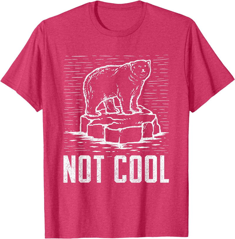 Climate Change Designs Polar Bear Against Climate Change Global Warming Design T-Shirt - Red Heather