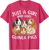 Funny Guinea Pig Lover Guinea Pigs Just a Girl Who Loves Guinea Pig T-Shirt - Red Heather