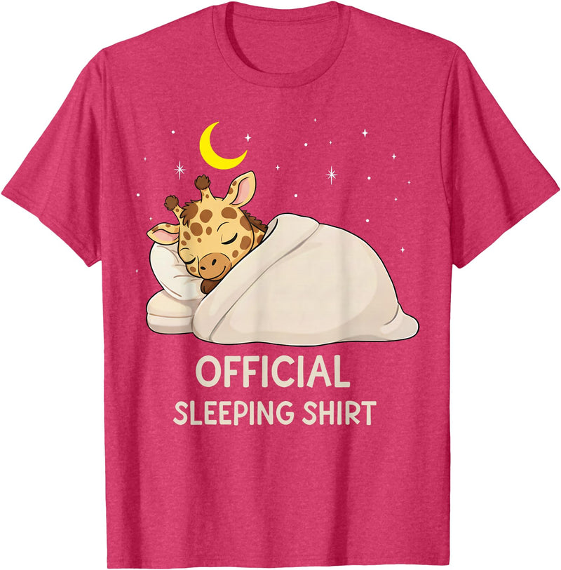 OfficialSleepshirtAxis1 Funny Giraffe Official Sleepshirt Pajama Zoo Boys Girls Kids T-Shirt - Red Heather