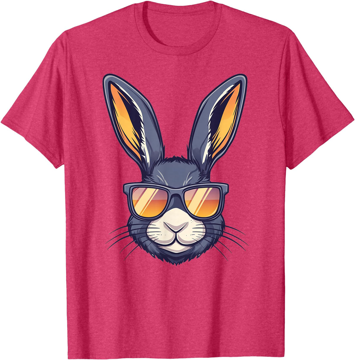 Bunny Rabbit Wearing Sunglasses Easter Funny Graphic T-Shirt in Red Heather